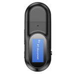 مستقبل ومرسل بلوتوث USB 5.0 T17 2 في 1 محول صوت مع شاشة LCD للكمبيوتر والتلفاز والسيارة 3.5 مم AUX، الإصدار 5.0