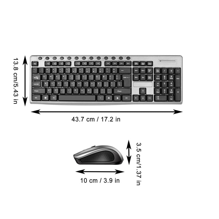 KB6600 104 Keys 2.4G Wireless Keyboard and Mouse Set