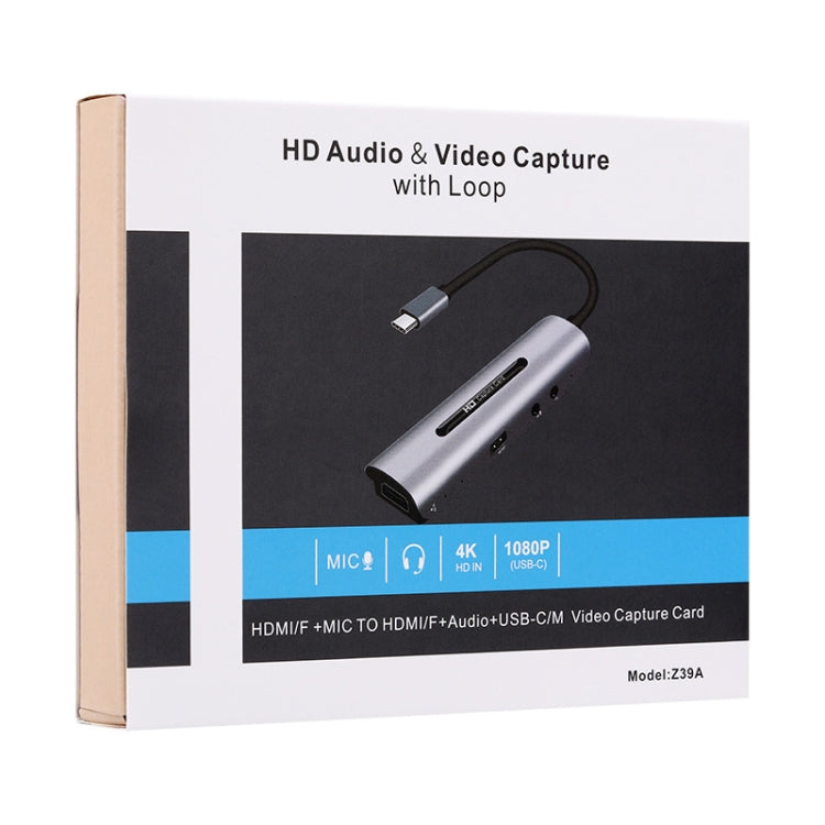 بطاقة التقاط فيديو Z39A HDMI / F + ميكروفون HDMI / F + صوت + USB بدقة 4K، تدعم Windows وAndroid وLinux وMacOS وغيرها، Z39A