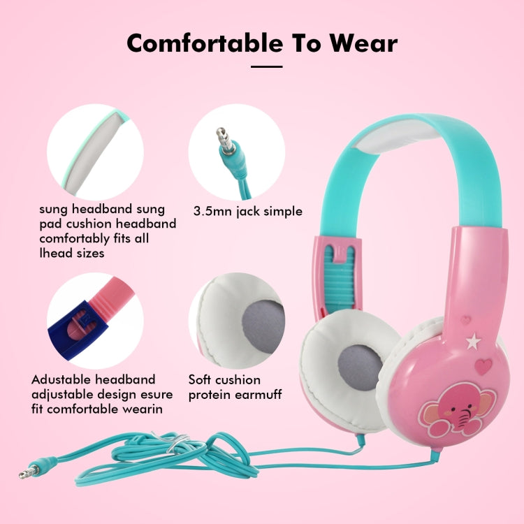 KID101 Portable Cute Children Learning Wired Headphone