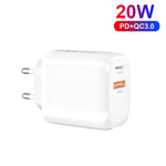 شاحن سريع صغير محمول CS-20W PD3.0 + QC3.0 بمنفذين، شاحن
