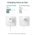 شاحن سريع صغير محمول CS-20W PD3.0 + QC3.0 بمنفذين، شاحن