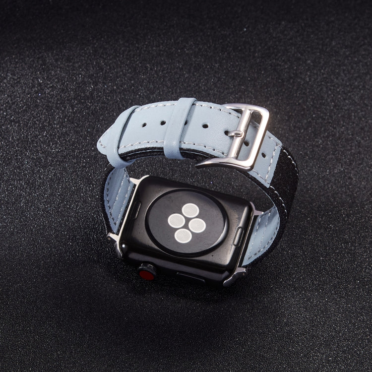 Sliver Buckle Leather Strap For Apple Watch Series, 7 41mm / 6&SE&5&4 40mm / 3&2&1 38mm, 7 45mm / 6&SE&5&4 44mm / 3&2&1 42mm