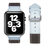 Sliver Buckle Leather Strap For Apple Watch Series, 7 41mm / 6&SE&5&4 40mm / 3&2&1 38mm, 7 45mm / 6&SE&5&4 44mm / 3&2&1 42mm