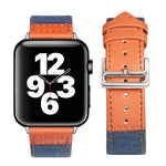 Sliver Buckle Leather Strap For Apple Watch Series, 7 41mm / 6&SE&5&4 40mm / 3&2&1 38mm, 7 45mm / 6&SE&5&4 44mm / 3&2&1 42mm