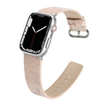 Marbled Leather Strap For Apple Watch Series, 7 41mm / 6&SE&5&4 40mm / 3&2&1 38mm, 7 45mm / 6&SE&5&4 44mm / 3&2&1 42mm