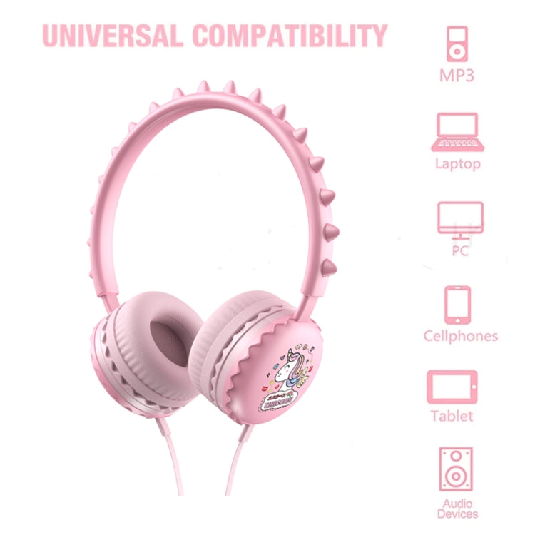 Y19 Cute Cartoon Wired Headphones For Children Kids With Microphone Stereo Music Helmet Earphones For Kids Gifts