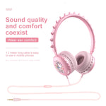 Y19 Cute Cartoon Wired Headphones For Children Kids With Microphone Stereo Music Helmet Earphones For Kids Gifts