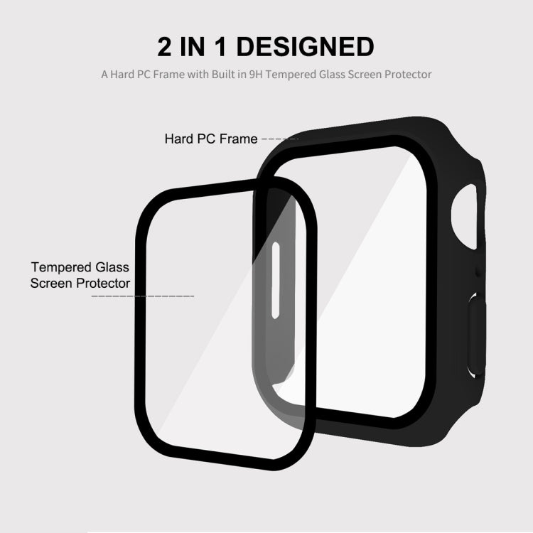 ENKAY Hat-Prince 2 in 1 PC Frame + 9H Tempered Glass Protector Full Coverage Case for Apple Watch Series 7 41mm