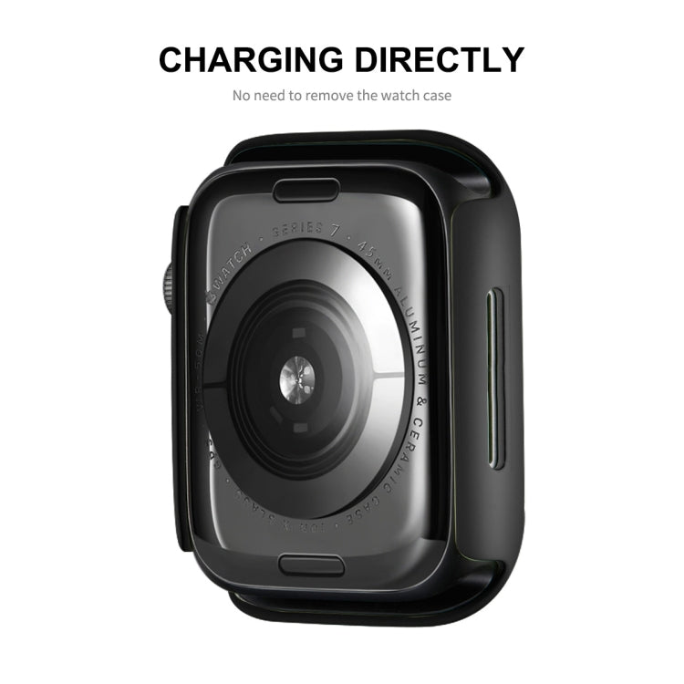 ENKAY Hat-Prince 2 in 1 PC Frame + 9H Tempered Glass Protector Full Coverage Case for Apple Watch Series 7 45mm