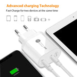 002 40W PD3.0 Dual Port USB-C / Type-C Charger with Type-C to Type-C Data Cable, EU Plug, EU Plug + Type-C to Type-C Cable