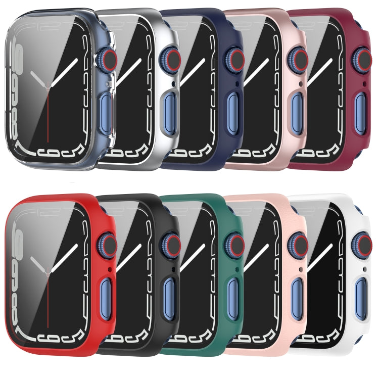 Shockproof PC Protective Case with Tempered Glass Film, For Apple Watch Series 9 / 8 / 7 45mm, For Apple Watch Series 9 / 8 / 7 41mm