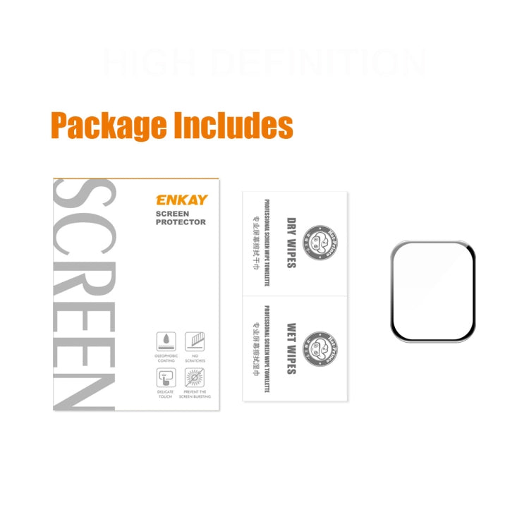 ENKAY Hat-Prince 3D Curved Edge Full Coverage Full Tempered Glass HD Screen Protector Film For Apple Watch Series 9 / 8 / 7 41mm, 1 PC, 2 PCS, 5 PCS, 10 PCS