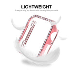 ENKAY Hat-Prince Electroplate PC Diamond Watch Case + Full Coverage Curved PET Screen Protector Film For Apple Watch Series 7 45mm