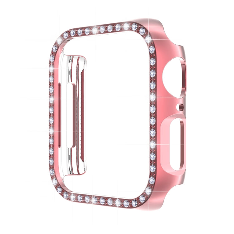 ENKAY Hat-Prince Electroplate PC Diamond Watch Case + Full Coverage Curved PET Screen Protector Film For Apple Watch Series 7 41mm