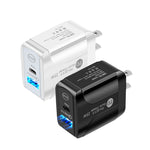 شاحن سريع بورت مزدوج PD25W USB-C / Type-C + QC3.0 USB، قابس الولايات المتحدة، قابس الولايات المتحدة