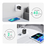 شاحن سريع بورت مزدوج PD25W USB-C / Type-C + QC3.0 USB، قابس الولايات المتحدة، قابس الولايات المتحدة