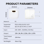 شاحن سريع صغير ENKAY APQ-011 PD 20 واط USB-C / Type-C، قابس الولايات المتحدة