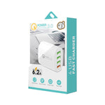QC-04 QC3.0 + 3 x USB 2.0 Multi-ports Charger for Mobile Phone Tablet, US Plug, US Plug