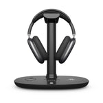 حامل سماعات 4 في 1 B-15A مع شاحن لاسلكي للهاتف الذكي وiWatch وAirPods