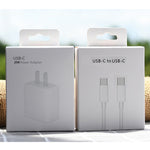 شاحن سفر AU-20W PD USB-C / Type-C مع كابل بيانات Type-C إلى Type-C، قابس AU، قابس AU + كابل PD بطول 1 متر، قابس AU + كابل PD بطول 2 متر