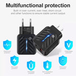شاحن USB PD03 20W PD3.0 + QC3.0 مع كابل بيانات Type-C إلى Type-C، قابس EU، قابس EU + كابل Type-C إلى Type-C