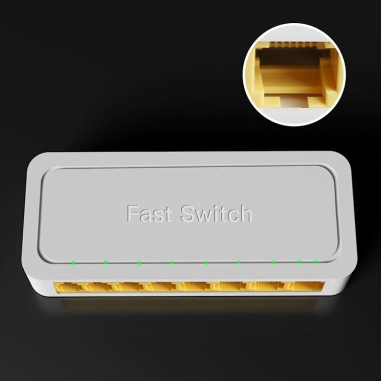 مفتاح صغير 8 بورت 100M RJ45، جهاز تقسيم شبكة غير مدار للتوصيل والتشغيل في المنزل لمراقبة شبكة غرفة النوم