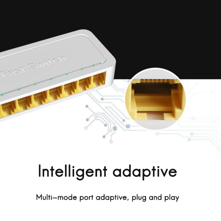 مفتاح صغير 8 بورت 100M RJ45، جهاز تقسيم شبكة غير مدار للتوصيل والتشغيل في المنزل لمراقبة شبكة غرفة النوم