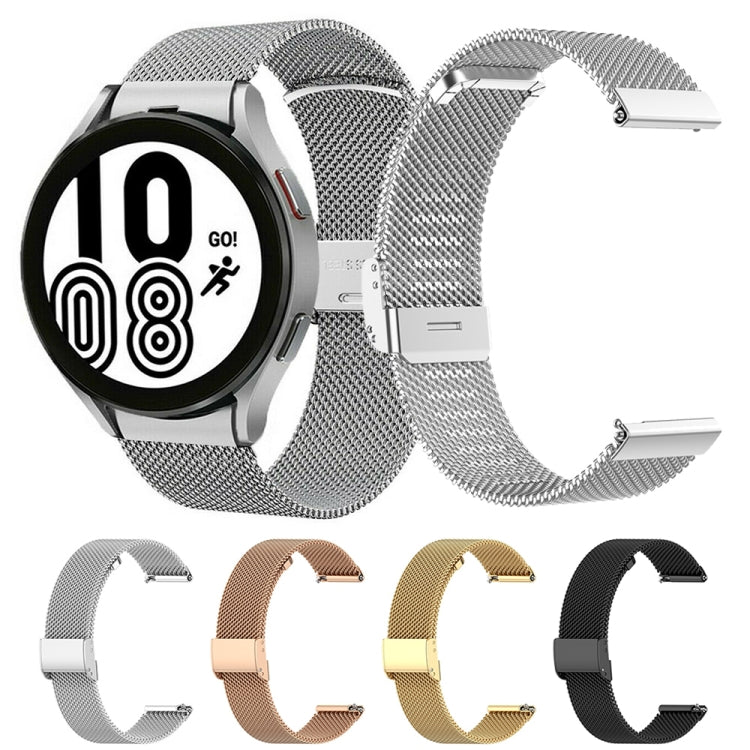 Milan Metal Steel Mesh One Buckle Strap, For Samsung Galaxy Watch 3 41mm, For Samsung Galaxy Watch 4 Classic 42mm / 46mm, For Samsung Galaxy Watch 4 40mm / 44mm, For Samsung Galaxy Gear Sport, For Samsung Galaxy Gear S2 Classic