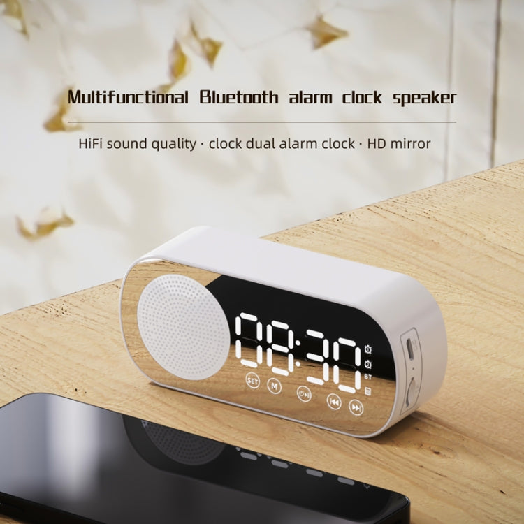 Z7 Digital Bluetooth 5.0 Speaker Multi-function Mirror Alarm Clock FM Radio, Z7 (Pink), Z7 (Black), Z7 (White)
