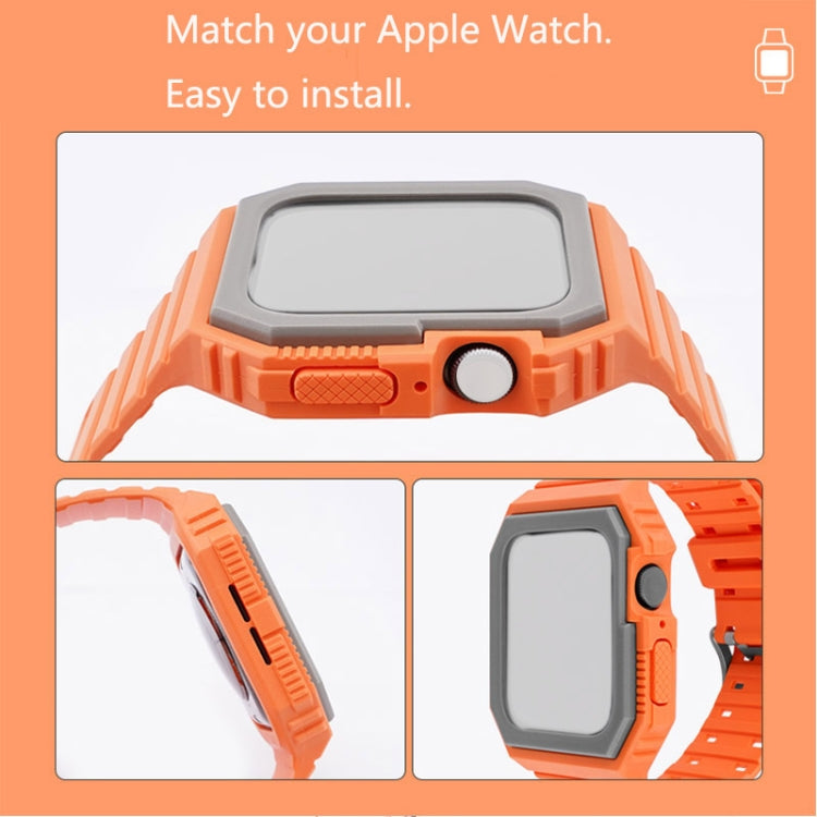 Silicone Strap with Case For Apple Watch Series, 7 41mm / 6&SE&5&4 40mm / 3&2&1 38mm, 7 45mm / 6&SE&5&4 44mm / 3&2&1 42mm