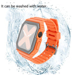 Silicone Strap with Case For Apple Watch Series, 7 41mm / 6&SE&5&4 40mm / 3&2&1 38mm, 7 45mm / 6&SE&5&4 44mm / 3&2&1 42mm