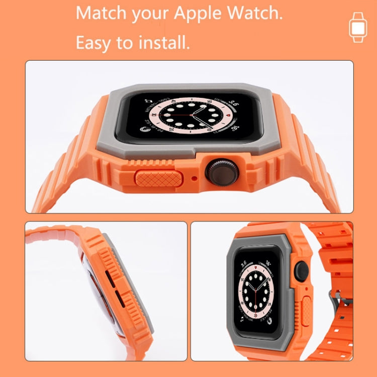 Silicone Strap with Case For Apple Watch Series, 7 41mm / 6&SE&5&4 40mm / 3&2&1 38mm, 7 45mm / 6&SE&5&4 44mm / 3&2&1 42mm