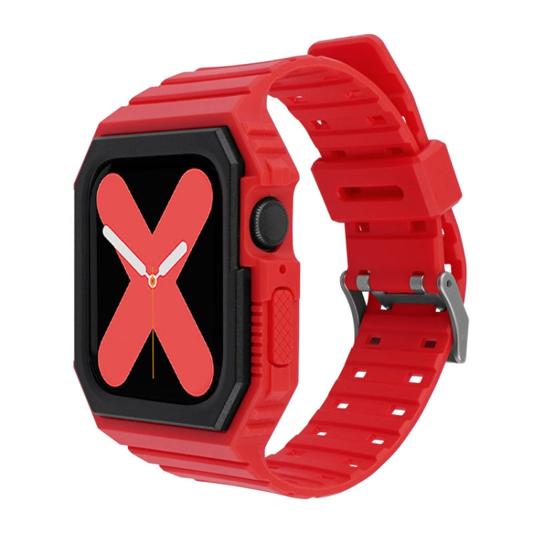 Silicone Strap with Case For Apple Watch Series, 7 41mm / 6&SE&5&4 40mm / 3&2&1 38mm, 7 45mm / 6&SE&5&4 44mm / 3&2&1 42mm