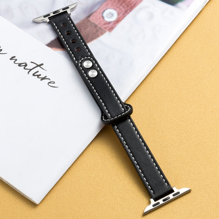 Microfiber Leather Car Line Small Waist Double Buckle Watch Strap, 7 41mm / 6&SE&5&4 40mm / 3&2&1 38mm, 7 45mm / 6&SE&5&4 44mm / 3&2&1 42mm