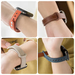 Microfiber Leather Car Line Small Waist Double Buckle Watch Strap, 7 41mm / 6&SE&5&4 40mm / 3&2&1 38mm, 7 45mm / 6&SE&5&4 44mm / 3&2&1 42mm