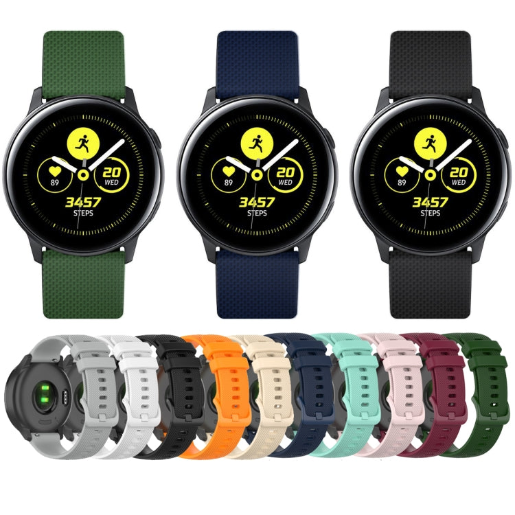 20mm Checkered Silicone Strap, For Samsung Galaxy Watch Active 40mm, For Samsung Galaxy Watch 42mm, For Samsung Galaxy Gear Sport, For Samsung Gear S2 Classic