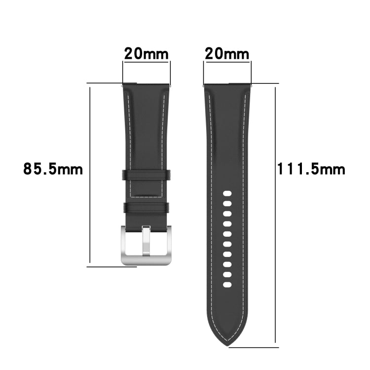 Calf Texture Sewing Thread Watchband, For Samsung Galaxy Watch 4, For Samsung Galaxy Watch 3 41mm / Watch 42mm, For Samsung Galaxy Gear S2 Classic