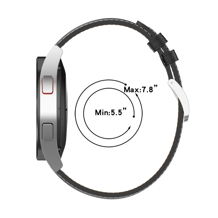 Calf Texture Sewing Thread Watchband, For Samsung Galaxy Watch 4, For Samsung Galaxy Watch 3 41mm / Watch 42mm, For Samsung Galaxy Gear S2 Classic