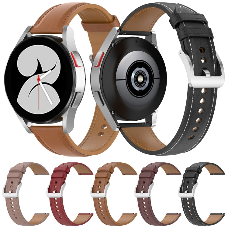 Calf Texture Sewing Thread Watchband, For Samsung Galaxy Watch 4, For Samsung Galaxy Watch 3 41mm / Watch 42mm, For Samsung Galaxy Gear S2 Classic