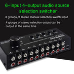 6 In 4 Out RCA Audio Switcher Signal Selector Distribute Device Switch Control