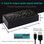2 In 8 Out RCA Audio Frequency Signal Select Switch Distributor, 2 In 8 Out