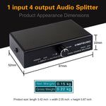 1 In 4 Out Audio Frequency Signal Splitter Distribute Device, Non Consumption, 3.5mm Interface Output, 1 In 4 Out 3.5mm Interface