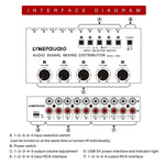 5 In 5 Out Audio Signal Selector Sound Mixing Distribute Device Input Independent Switch, 5 In 5 Out