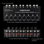 B066 Mini Stereo 8 Channel RCA Non Source Sound Passive Mixer, No Power Supply, 8 Channel RCA