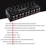 B066 Mini Stereo 8 Channel RCA Non Source Sound Passive Mixer, No Power Supply, 8 Channel RCA