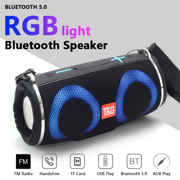 مكبر صوت بلوتوث محمول مقاوم للماء T&G TG642 مع إضاءة RGB، يدعم FM / بطاقة TF