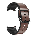 20mm Silicone Pasted Leather Strap, For Samsung Galaxy Watch 4 40mm, Samsung Galaxy Watch 4 44mm, For Samsung Galaxy Watch 4 Classic 42mm, For Samsung Galaxy Watch 4 Classic 46mm