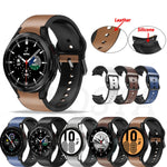 20mm Silicone Pasted Leather Strap, For Samsung Galaxy Watch 4 40mm, Samsung Galaxy Watch 4 44mm, For Samsung Galaxy Watch 4 Classic 42mm, For Samsung Galaxy Watch 4 Classic 46mm