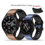 20mm Silicone Pasted Leather Strap, For Samsung Galaxy Watch 4 40mm, Samsung Galaxy Watch 4 44mm, For Samsung Galaxy Watch 4 Classic 42mm, For Samsung Galaxy Watch 4 Classic 46mm